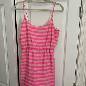 J. Crew favorite! Neon stripe spaghetti strap dress